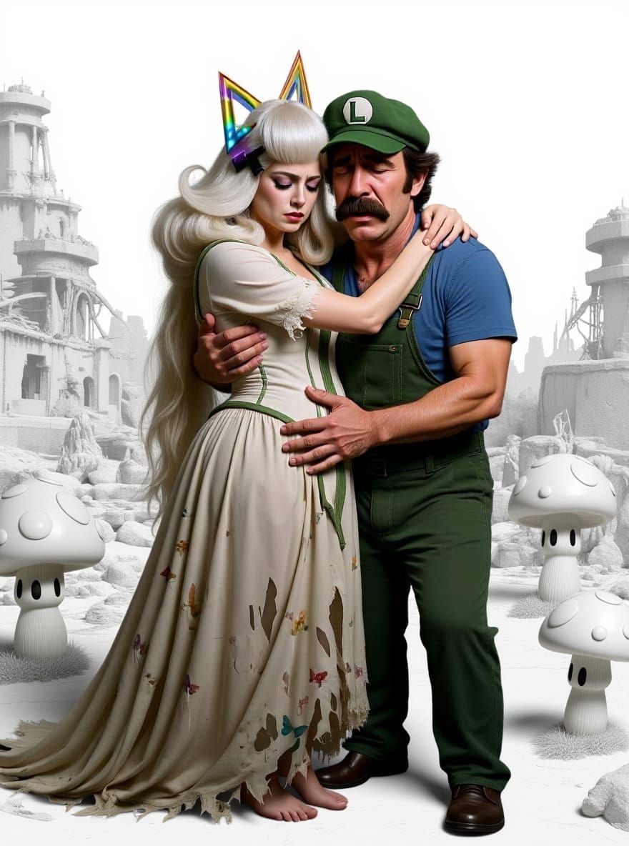 Luigi and Pregnant Timpani, Last Survivors on Ruined Earth