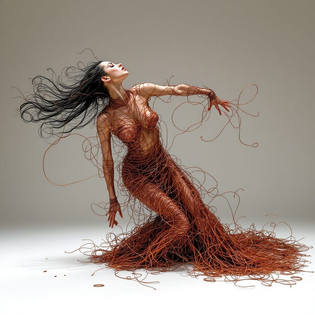 Copper Wire Butoh Dancer of Mythological Energy
