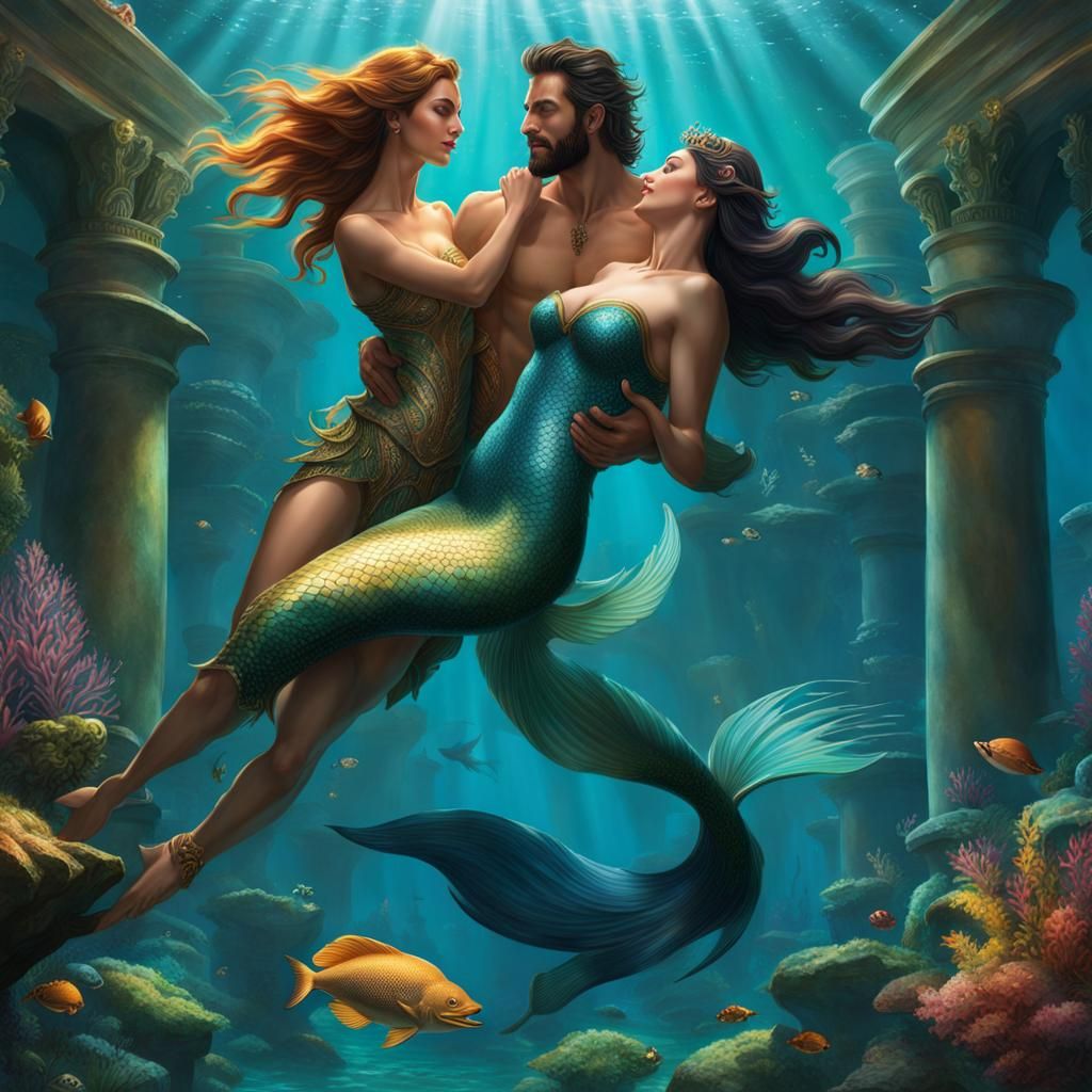 Merman and Mermaid Games in Neptune's Palace