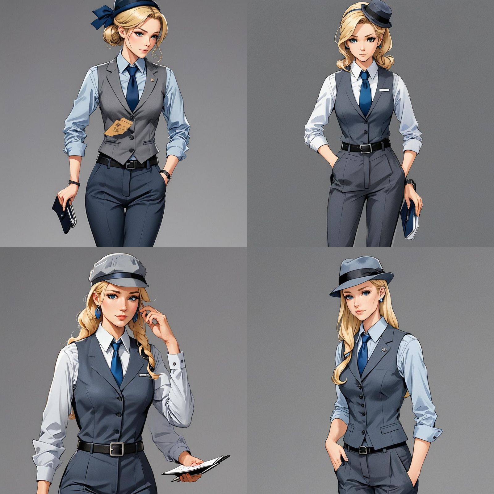 Anime Style Security Woman with Checklist in 8K