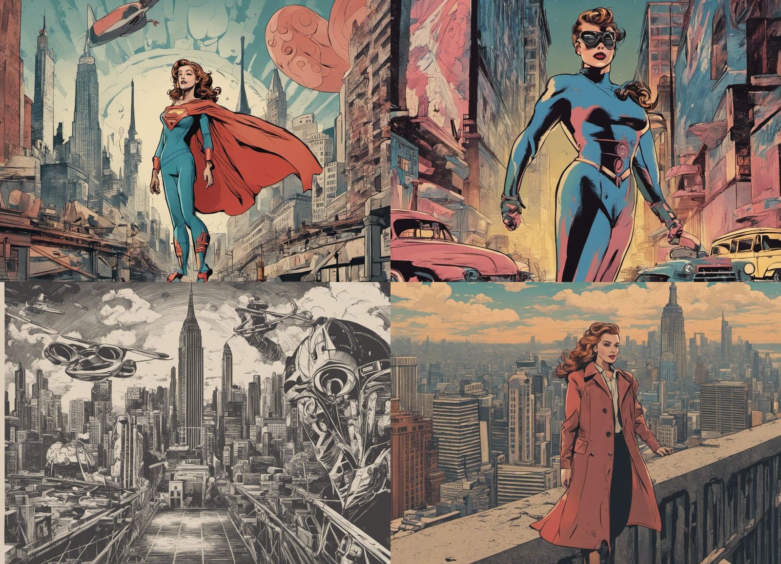 1940s Supergirl by Statue of Liberty