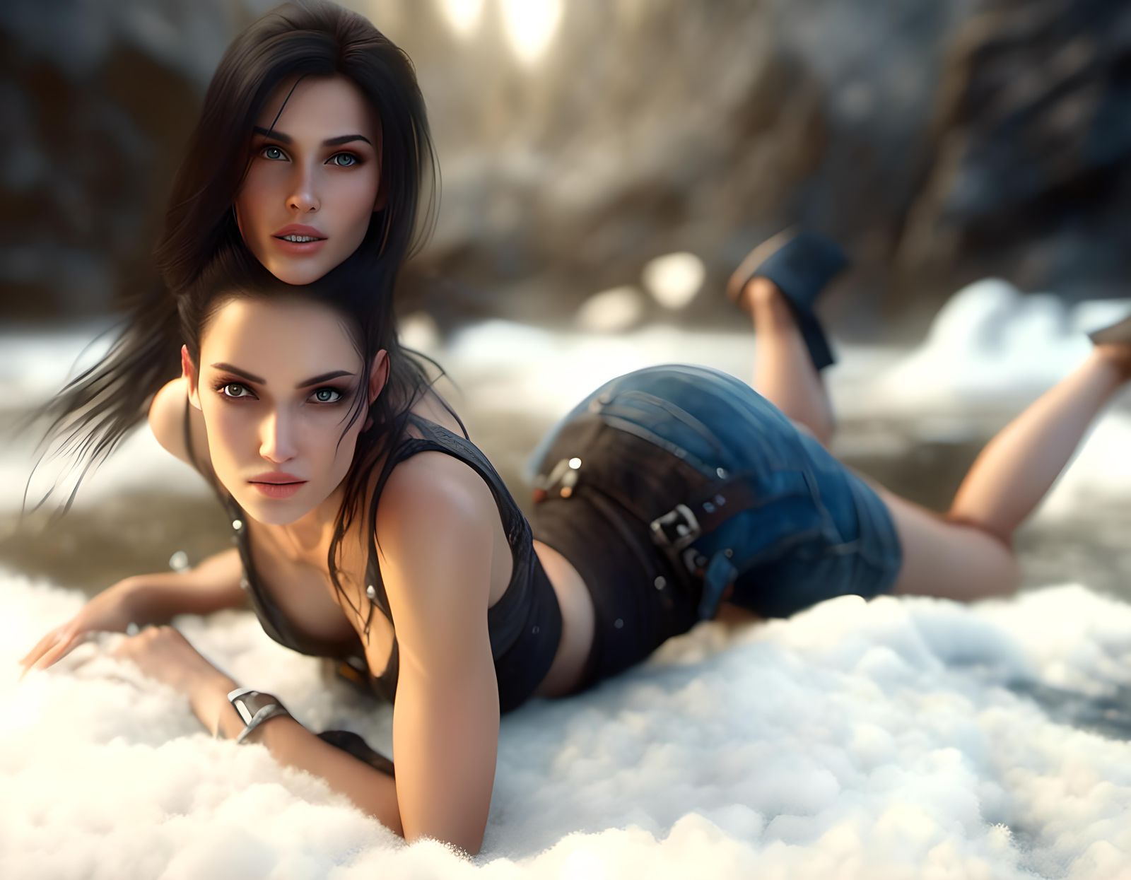 Young Woman in Tank Top, Realistic 8K Portrait