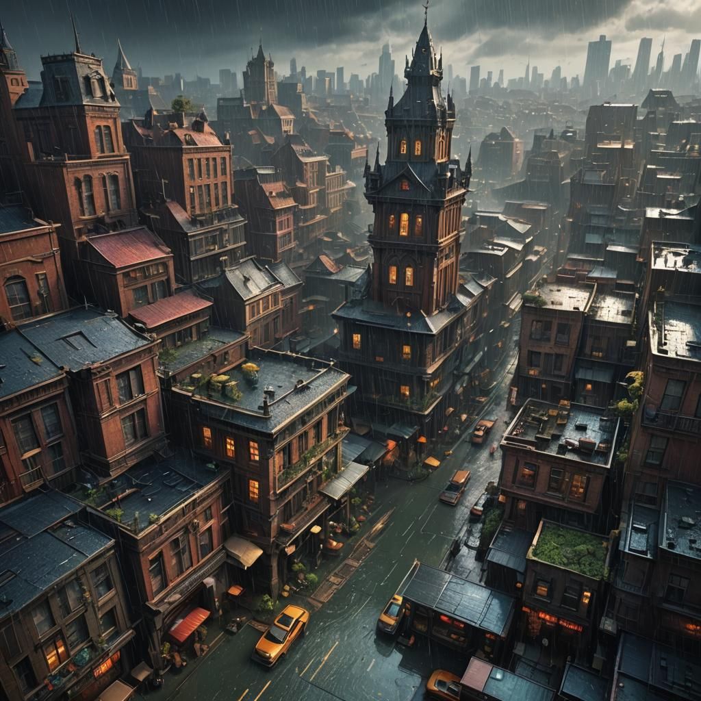 City Dreams of Cleansing Rain in a World of Chaos