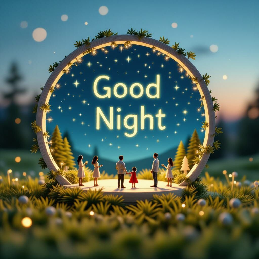 Miniature People in a Surreal Night Design