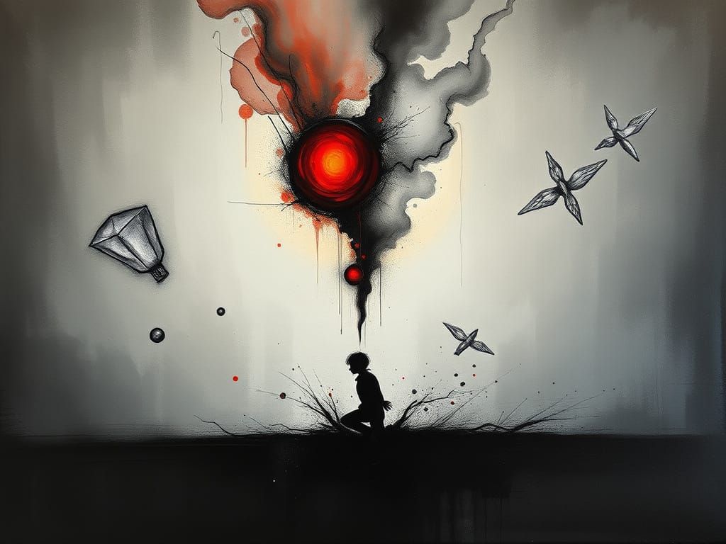 Surreal Darkness in Abstract Minimalism Art