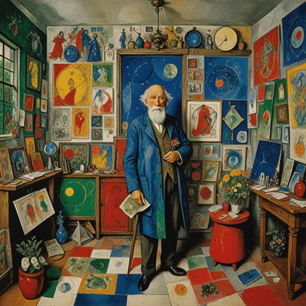 Surrealist Wizard in Vibrant Dreamscapes