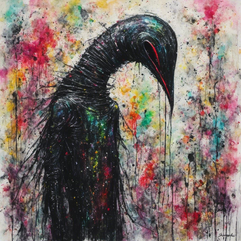 Sci-Fi Alien in Charcoal Style