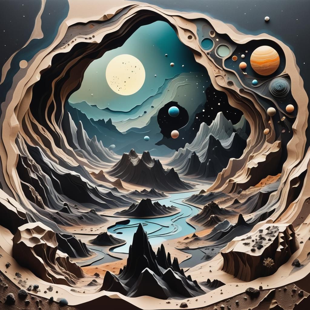 Surreal Geological Silhouettes in Avant-Garde Papercut Style