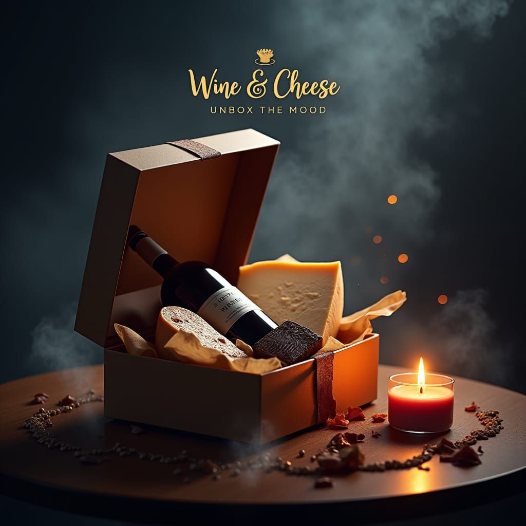 Luxurious Gift Box with Wine and Chocolate