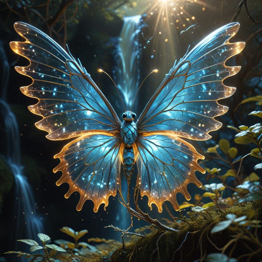 Yggdrasil Waterfall with Art Nouveau Flourishes