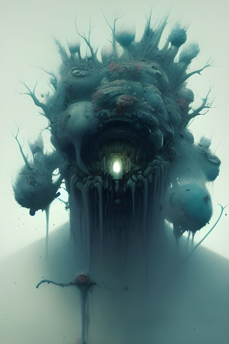 Surreal Horror Landscape in Digital Illustration