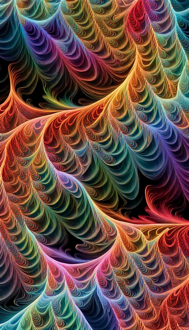Iridescent Smoke Toroids in Fractal 3D Digital Art