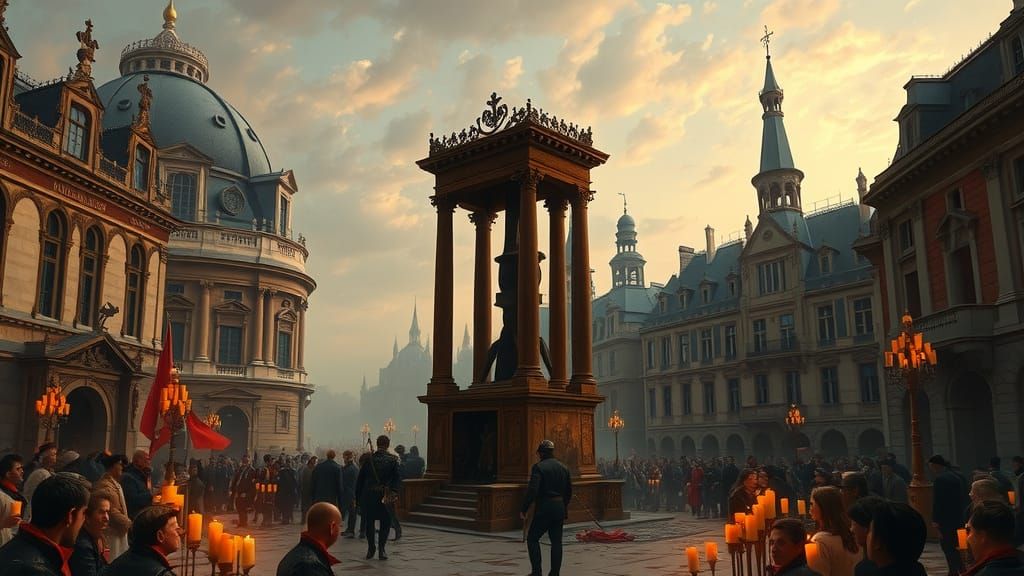 Gothic Guillotine Dominates 18th Century Parisian Square