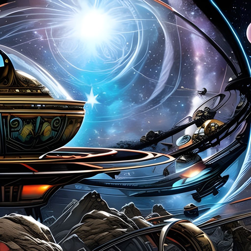 Galaxy in Teacup: Sci-Fi Maximalist Illustration