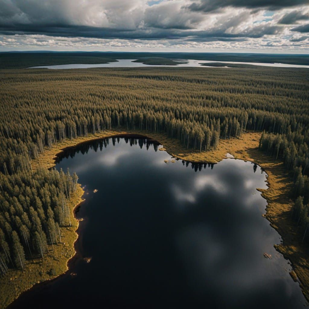 Epic Lapland Lake Landscape in Cinematic Style