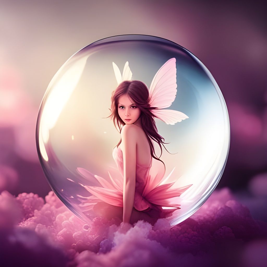 Miniature Fairy in a Bubble, Macro Photography