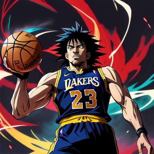 NBA Game in Anime Cel-Shaded Style