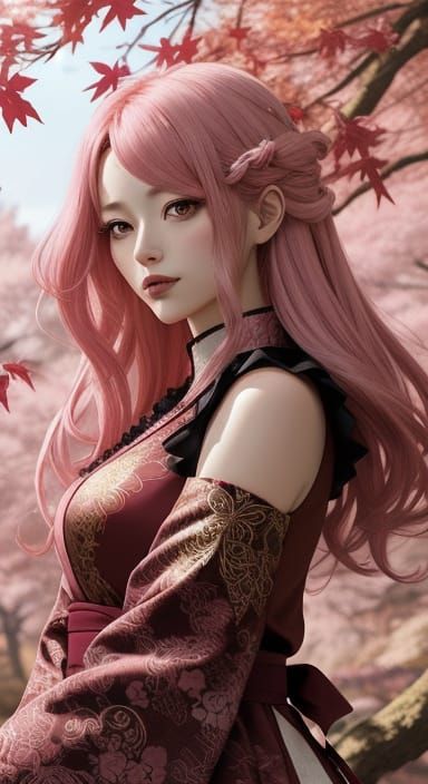 Vibrant Pink Goddess of Autumn