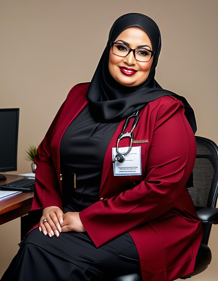Realistic Portrait of a Middle Eastern Nurse in Uniform