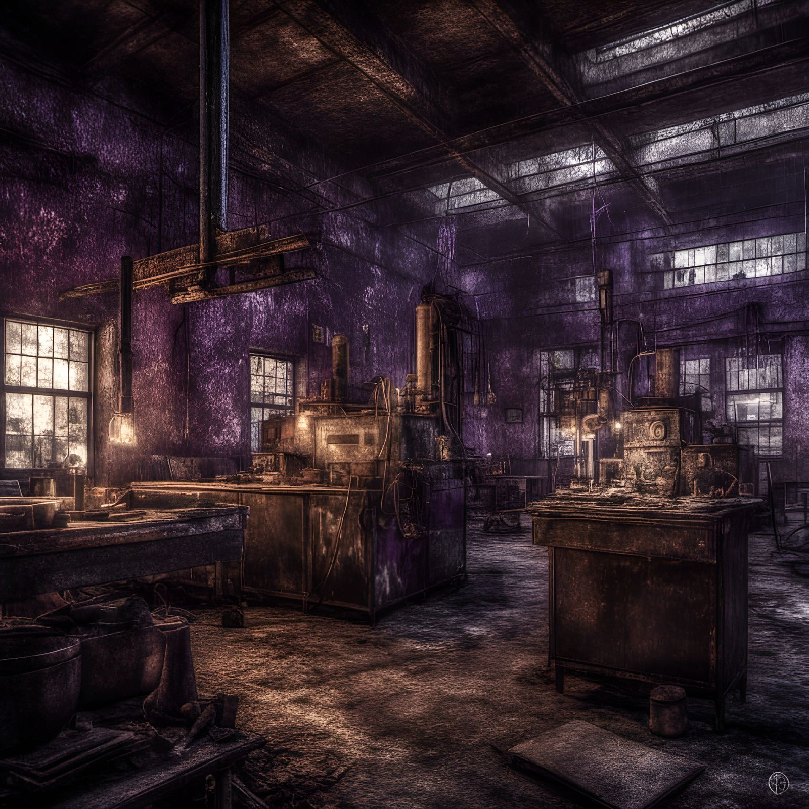 Post-Apocalyptic Detroit Chemistry Lab in 3D Cinematic Style