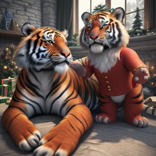 Tiger Cub Santa in Castle Den: 3D Game Cinematic