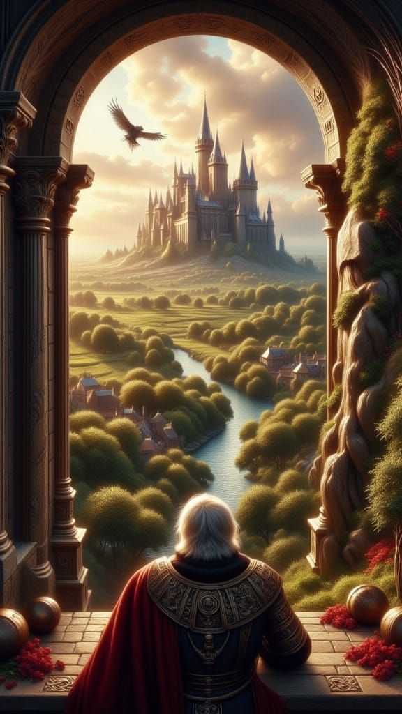 Count Lucius Summons the Dragon: Oil Painting