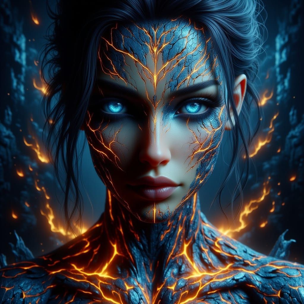 Betty Blue in Dark Art Nouveau Style