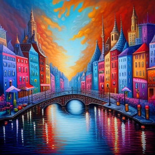 Colourful City Canal