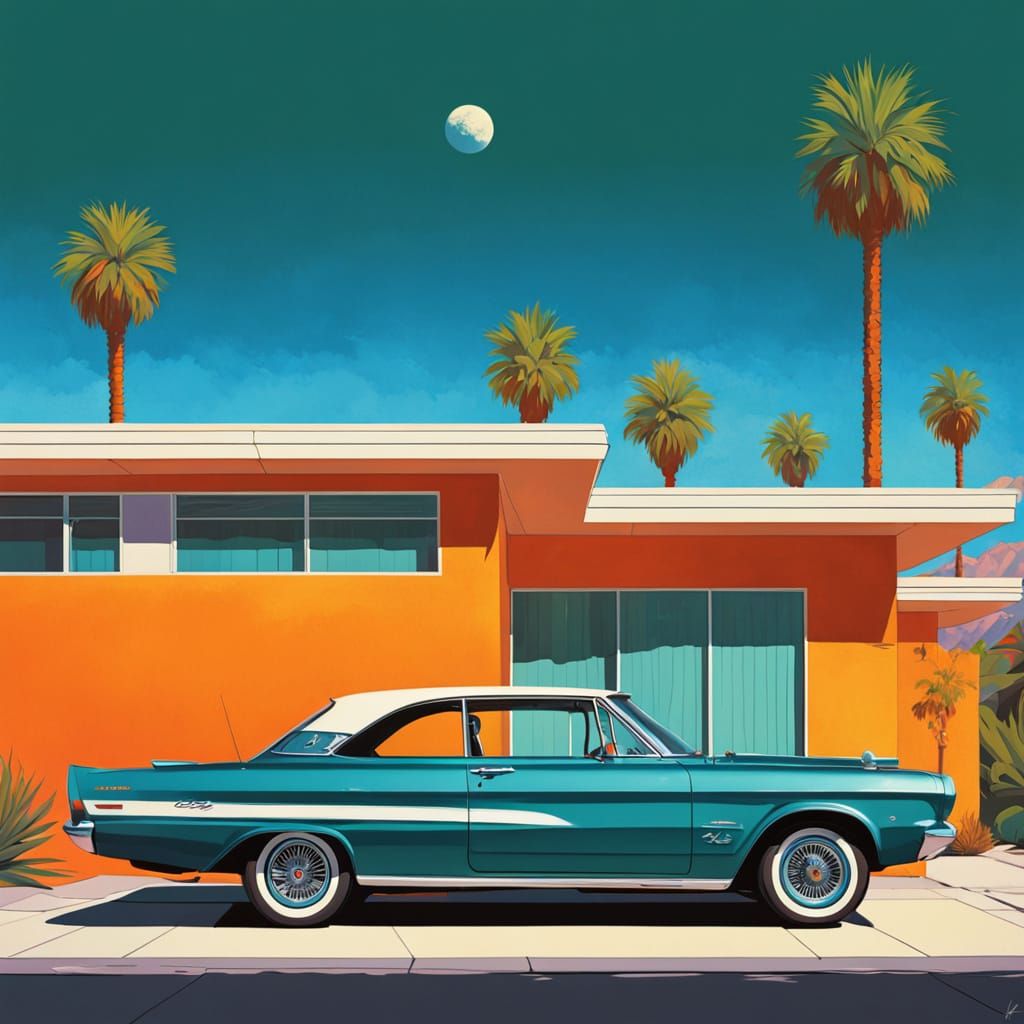 Retro-Futuristic 1966 Valiant Barracuda Advertising Poster