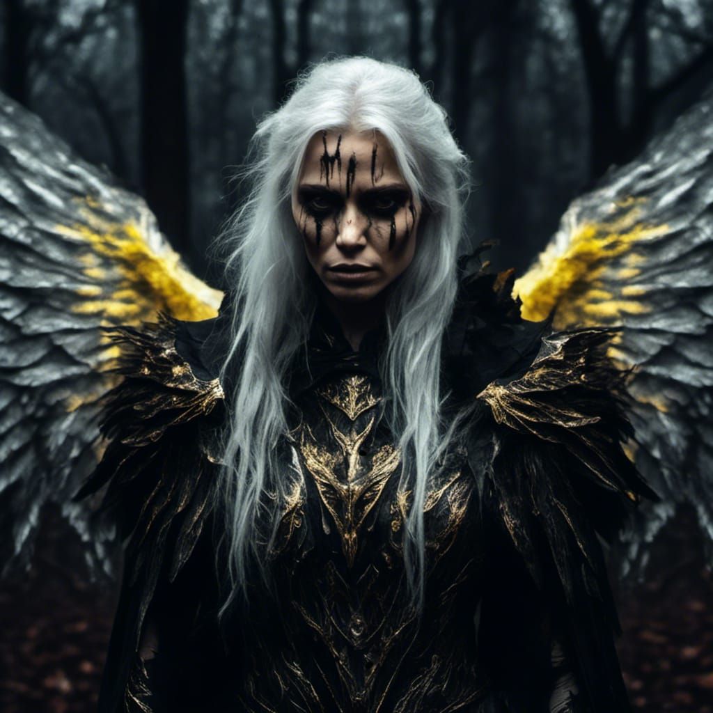 Angelic Woman in Eerie Forest, Hyperdetailed Portrait