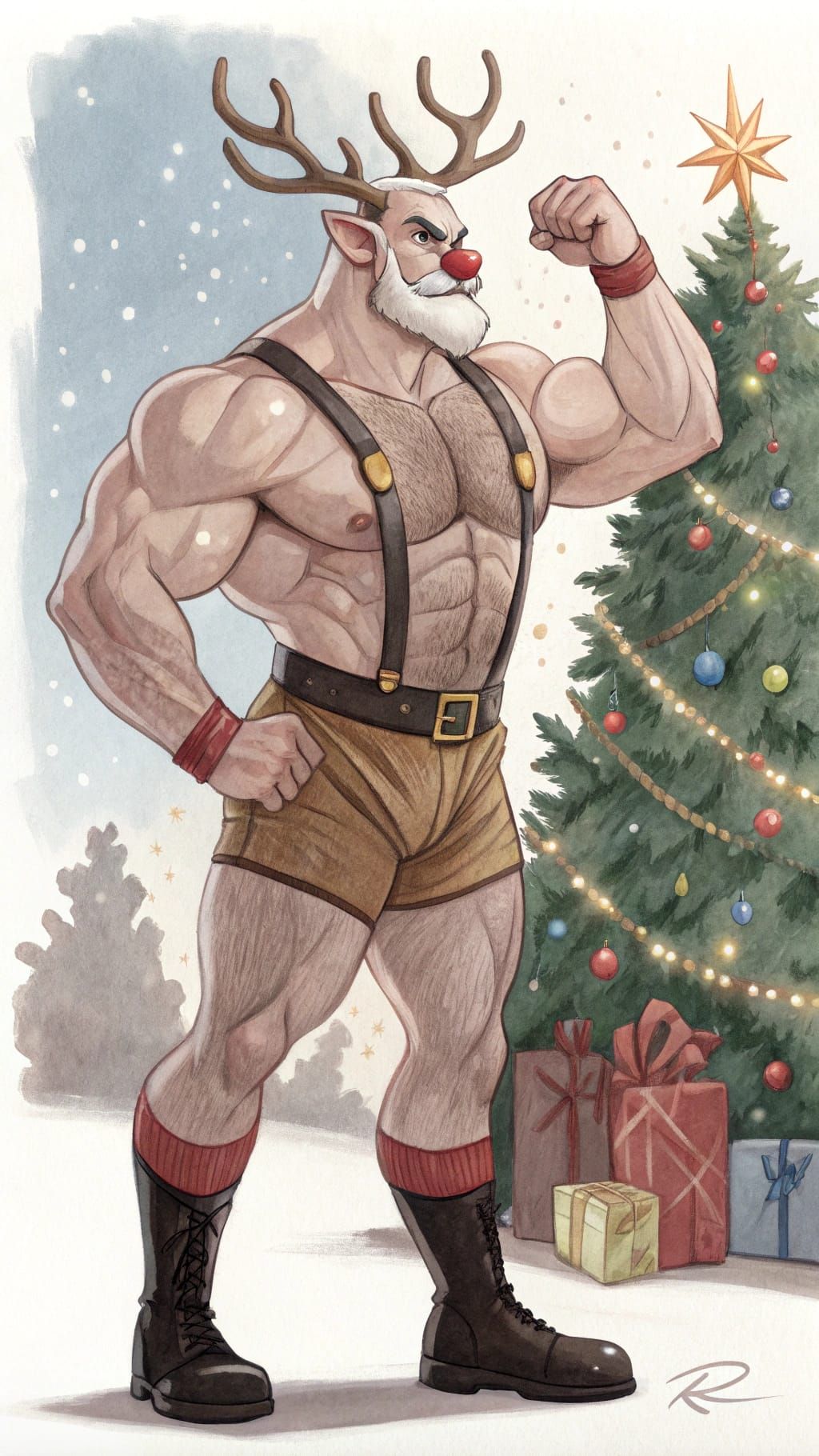 Vasculature Meets Holiday Cheer in Watercolor