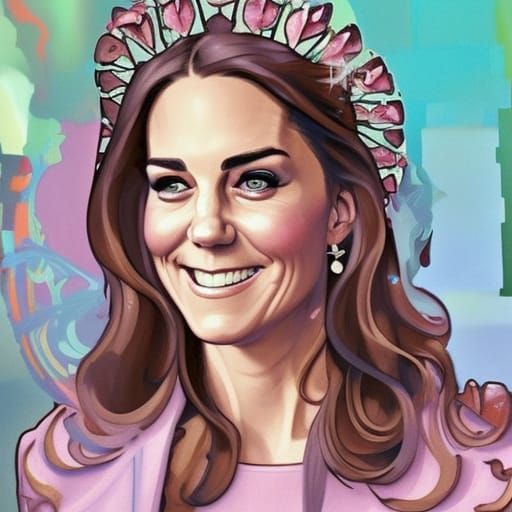 Kate Middleton as Roman Noblewoman: Graffiti Art Portrait