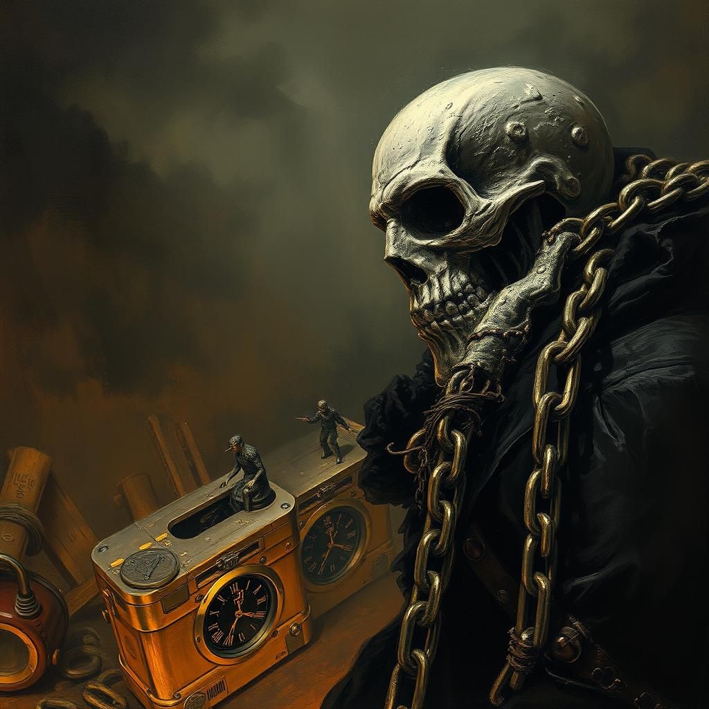 Cubist Horror Chains and Watches in Doré Style