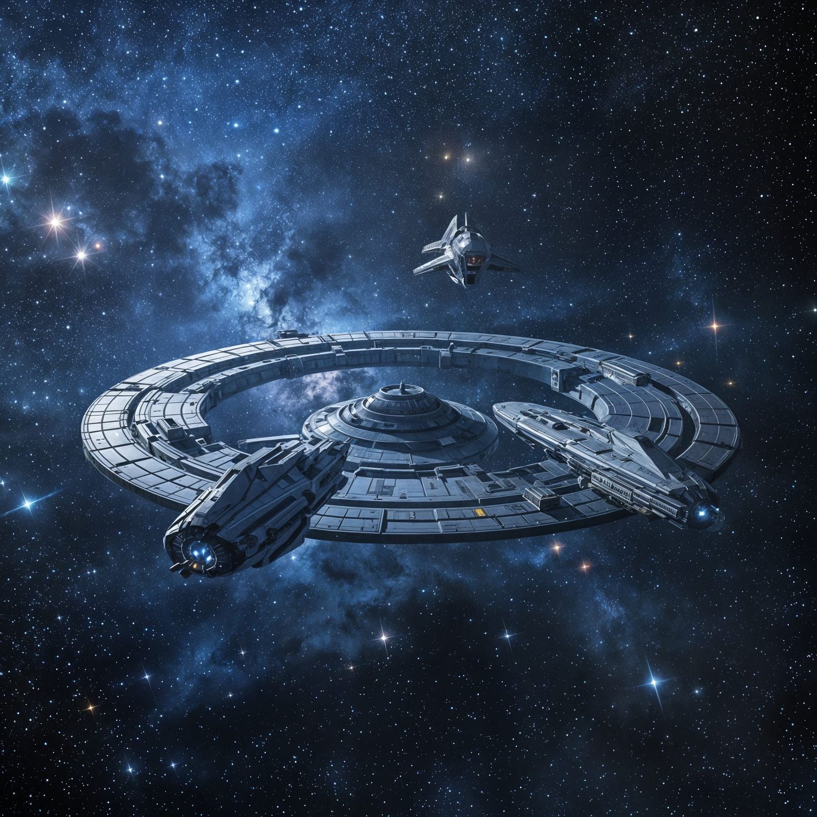 Spectacular Spaceships Docking at Space Station