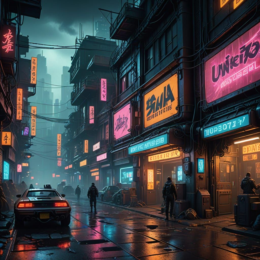 Cyberpunk Cityscape Concept Art in 8K Resolution