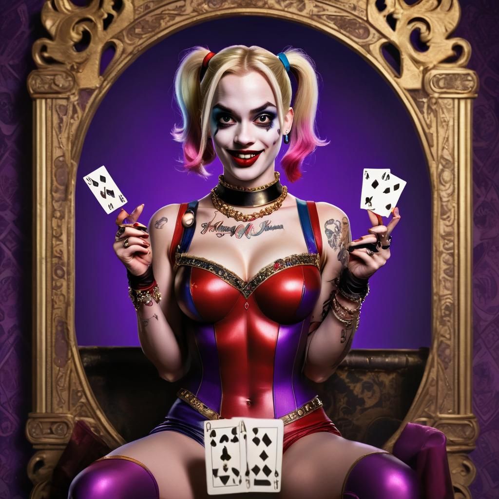 Harley Quinn as Joker in Golden Age Illustration