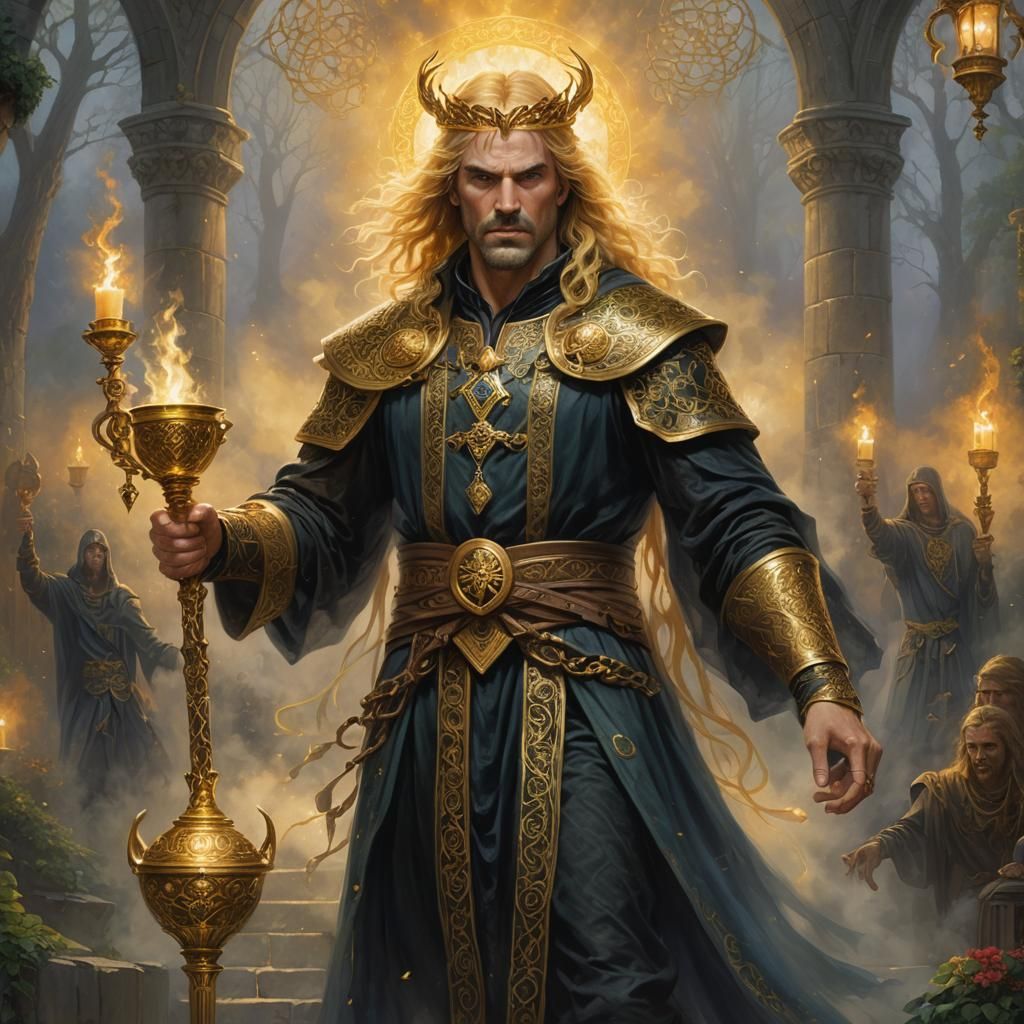 Golden Haired Prince of Darkness in Celtic Attire