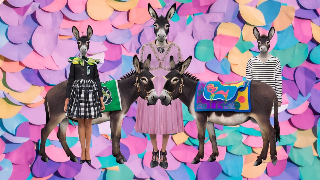 Flouncy Fashion Figures in Pastel Dreamscape