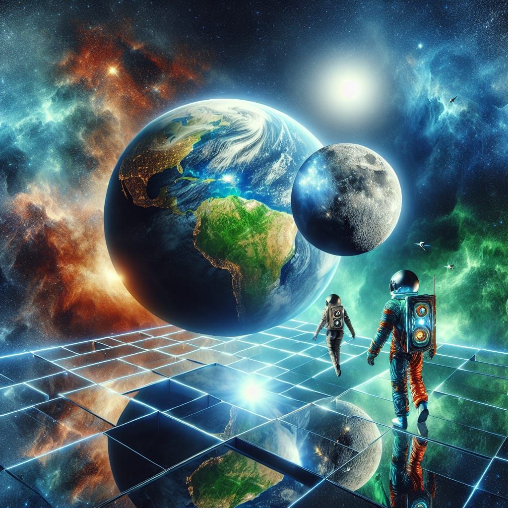 Earth, Moon, Man, Woman.