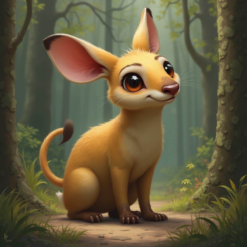 Realistic Hybrid Animal in Whimsical Forest Setting