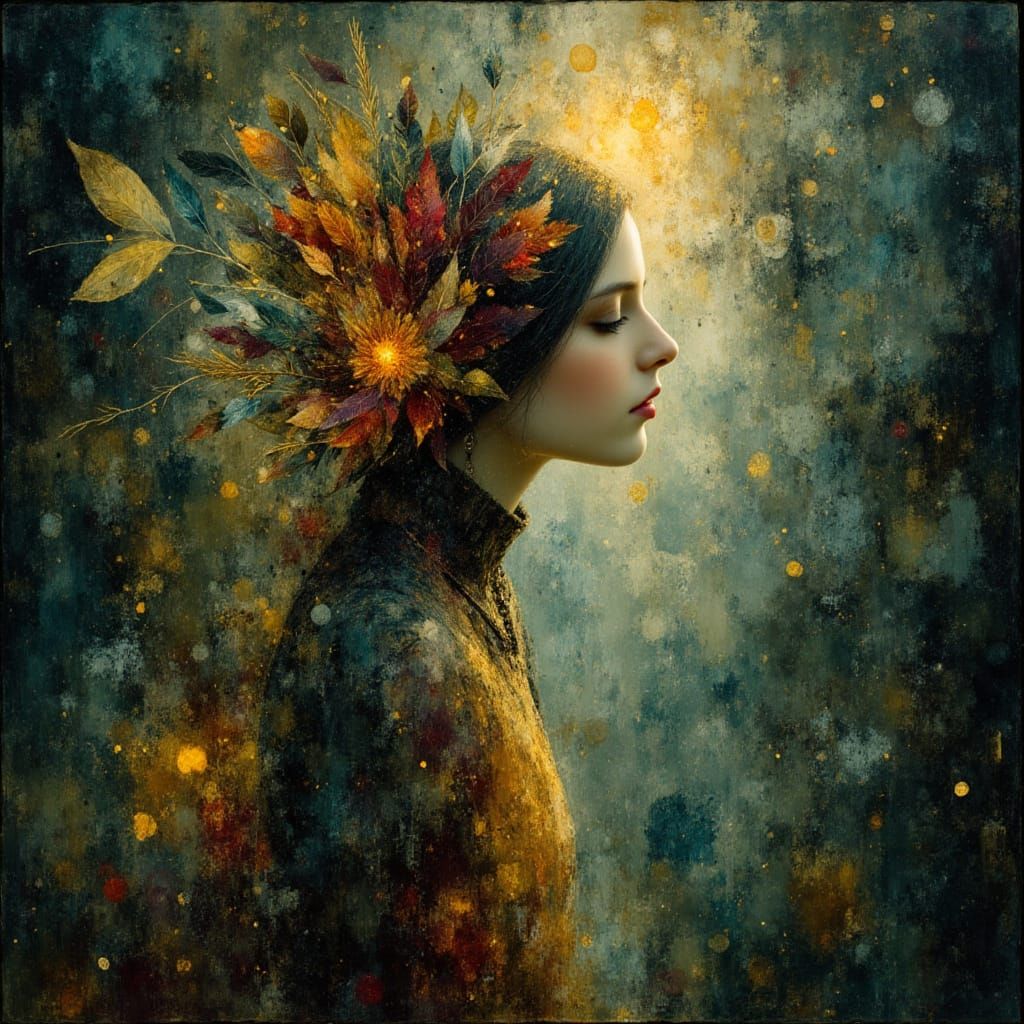 Mysterious Leaf Crown with Rainbow Magic Swirls