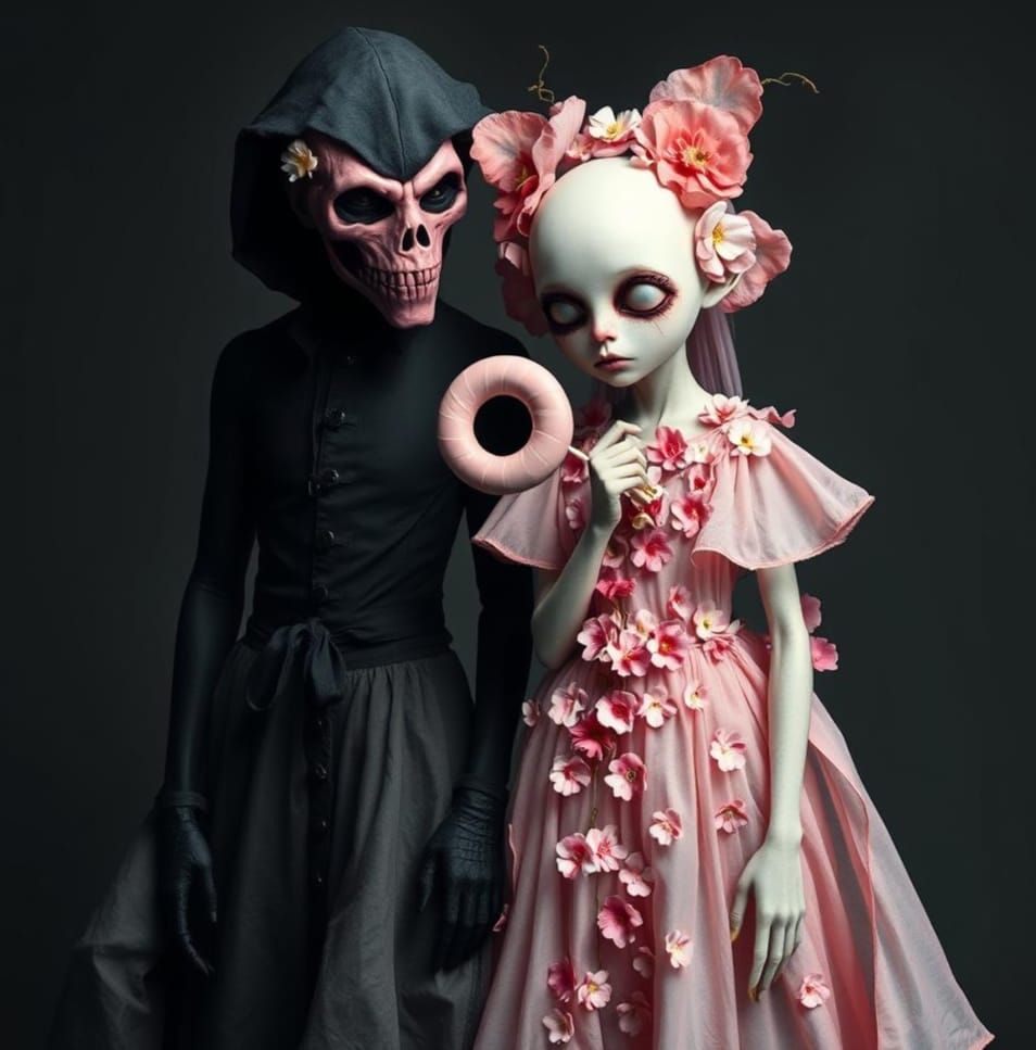 Halloween Creatures in Love: Grotesque and Elegant