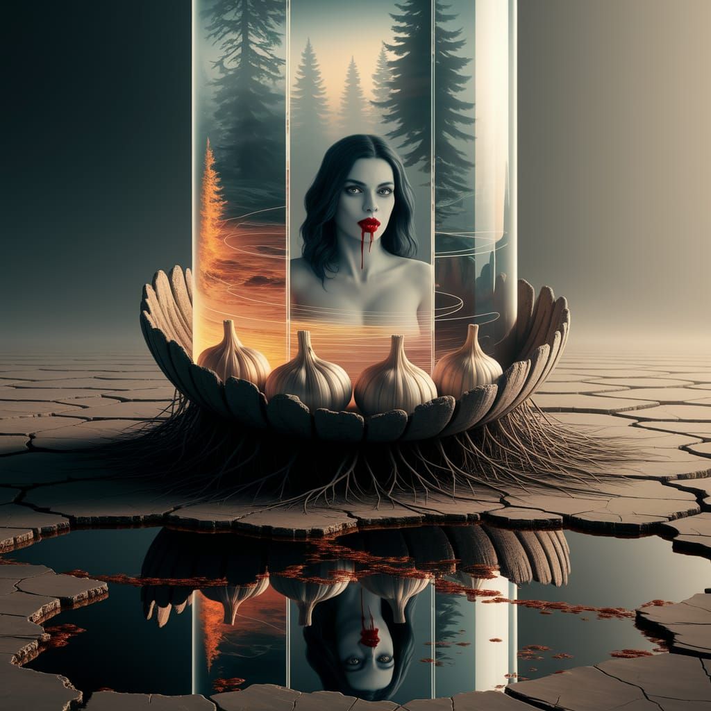 Surreal Vampire Fossil Rises From Cracked Earth