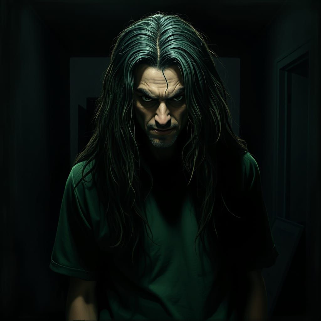 Mysterious Figure in Dark Room with Rembrandt Lighting