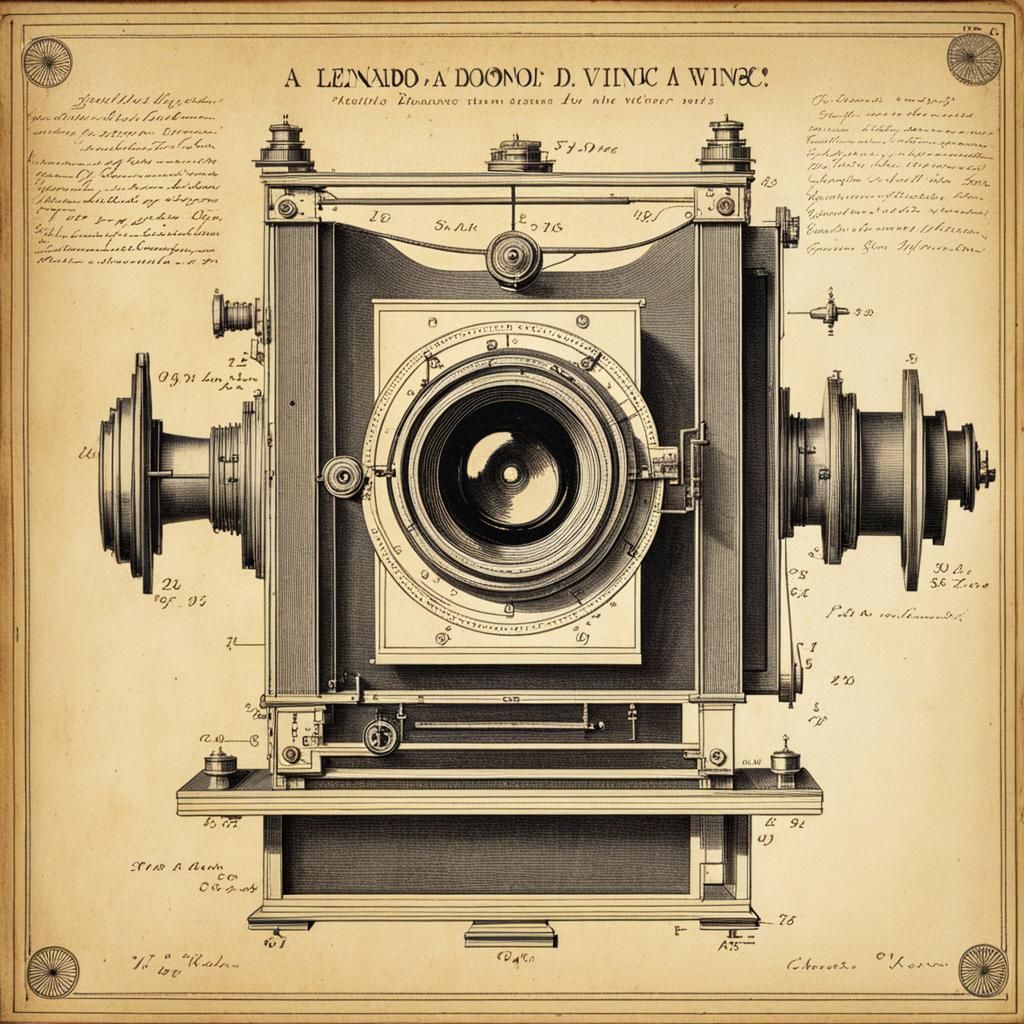 Camera Schematic in Leonardo da Vinci Style