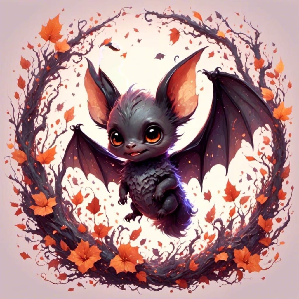 Cute Realistic Bat in Soft Style