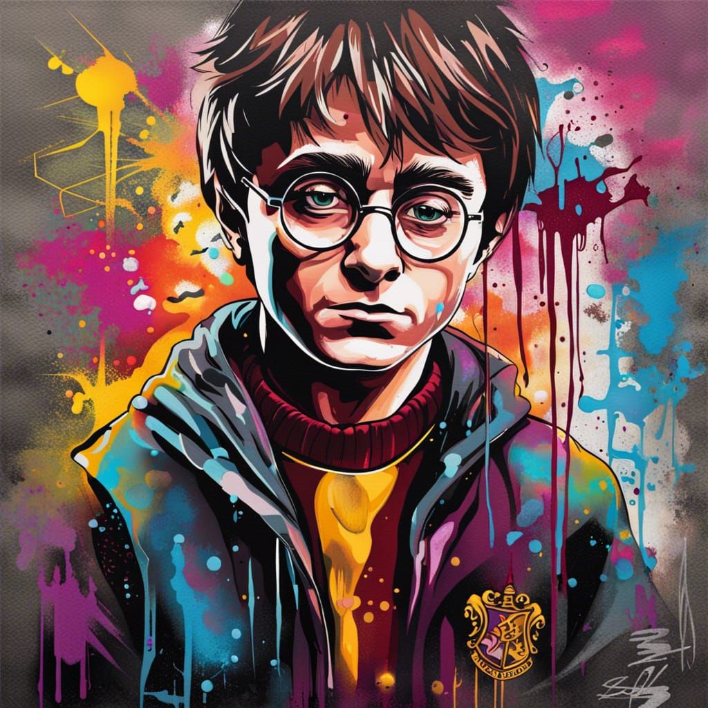 Harry Potter Graffiti Street Art in Oil Gouache