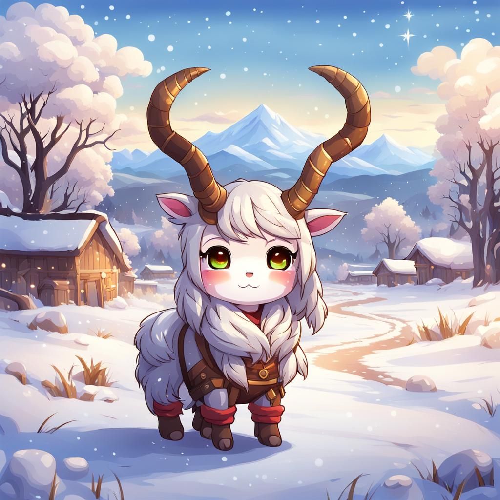 Chibi Simfuruellas in Winter Landscape