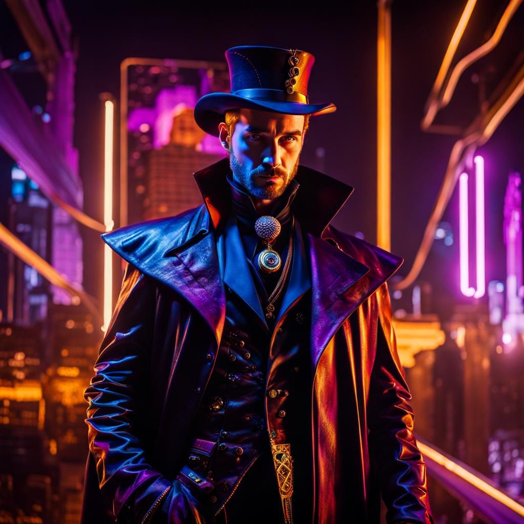 Gothic Cyberpunk Magician in Glass and Ivory