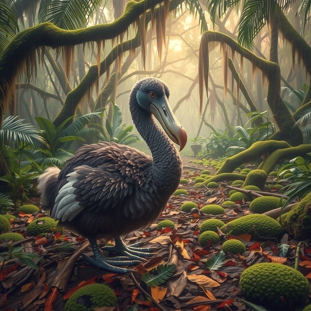 Exotic Dodo Bird in Tropical Paradise